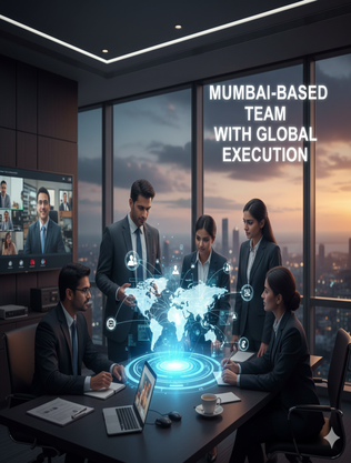 Mumbai-based digital marketing team collaborating with global clients using advanced digital technology and data-driven strategy